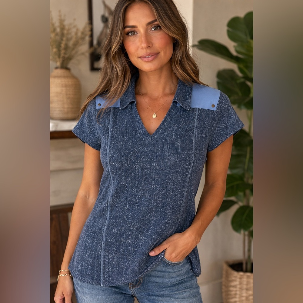 Textured Cotton Tee | Relaxed Minimalist Casual Top · Pierre Cardin